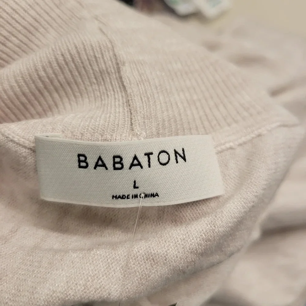 Aritzia Babaton sweater dress Bogart Turtleneck midi beige oatmeal large - Picture 12 of 12